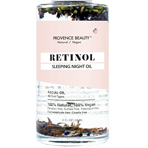 Provence Beauty Retinol Oil Sleeping Night Oil - Хидратиращ крем за лице, съдържащ Етерични масла, Серум за грижа за кожата