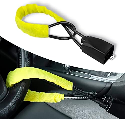 neynavy 1 БР. Заключване на волана Заключване на колана Имобилайзер Устройство за Заключване на колана с 2 ключа, за Предотвратяване на кражба на кола за сигурност на ав
