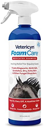 Лечебен шампоан за коне Vetericyn FoamCare | Распыляемый шампоан за коне с кетоконазолом за лечение на кожен сърбеж, гъбични