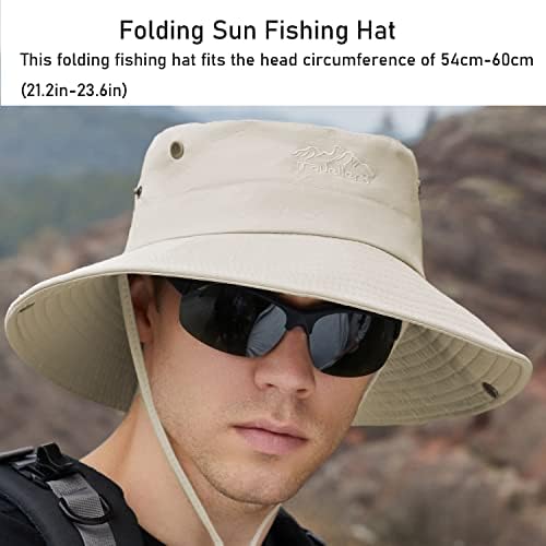 Шапка за Риболов от Слънцето с Ръкавици без пръсти, Лятна плажна шапка Boonie със защита от ултравиолетови лъчи за мъже/Жени,