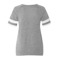 Женски ризи Женски моден лятен екипаж-деколте пачуърк цвят къси ръкави