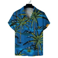 Тениска с къс ръкав редовно прилягане на риза за хавайци с къс ръкав за мъже за мъже