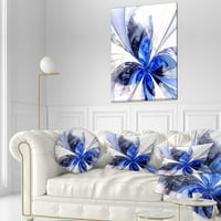 Art DesignArt Симетрично ярко синьо фрактално цвете Флорално платно от печат в. Широко инча високо