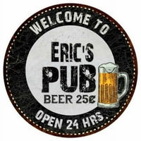 Ерик кръчма 14 Кръгъл метален знак бира бар черен декор за стена подарък 100140039056