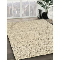 Ahgly Company Indoor Rectangle Modern Modern Vanilla Gold Solid Area Rugs, 5 '8'